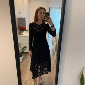 Black lace midi dress Mango, s